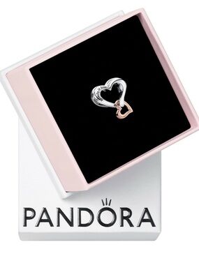 PANDORA "Family is Love" Two-Tone Heart Charm